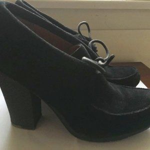 Nine West Vintage Lace Up Booties in Black Suede